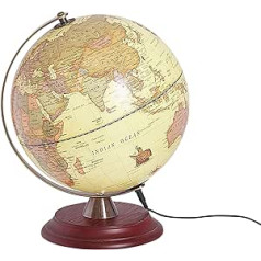 Beliani Vespucci Antique Table Globe in Yellow with LED Lighting USB Cable