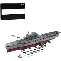 Peiro RC Military USS Enterprise (CV-6) amerikāņu lidmašīnas pārvadātāja ķieģeļu modelis ar atomu piedziņu, saderīgs ar Lego, MOC Creative Assembly ūdens kuģa konstrukcijas rotaļlieta (9901 gab.)