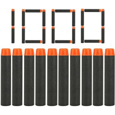 König Design 1000 šautriņas Nerf Aksesuāri 7,2 cm Šautriņas Uzpilde Lodes Šautriņas - Piemērota N-Strike / Elite / X-Shot Blasters Rotaļlietu pistole Dart Blaster Black