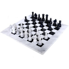 Mākslinieks Haat 16 collu roku darbs no melnbalta marmora pilna šaha spēle oriģināls marmora šaha komplekts
