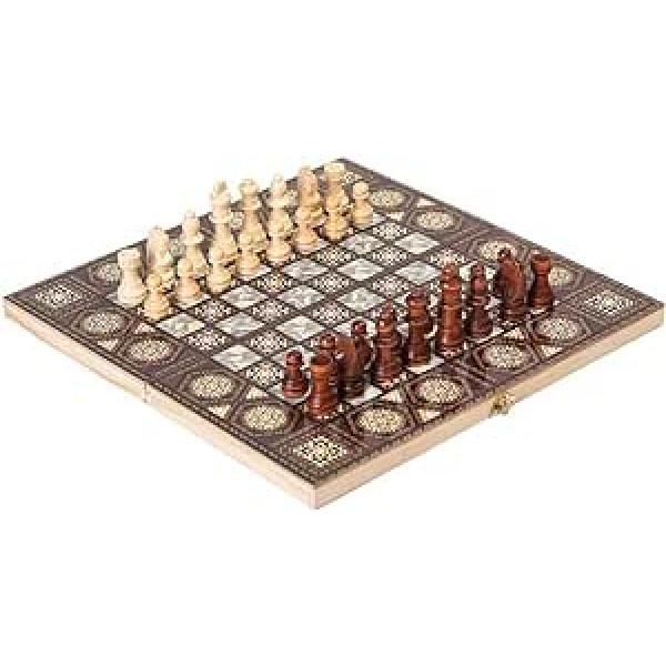 MekUk Chinese Chess Wooden Chess Piece Folding Chess Board Set Craft Gift Ornaments Beginner Intellectual Development (Size : 39cm)