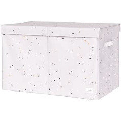 3 Sprouts Terrazzo Recycled Fabric Folding Chest with Lid and Handles, Light Grey