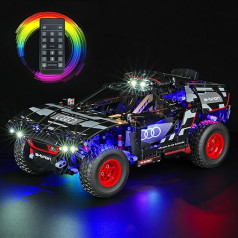 cooldac LED apgaismojuma komplekts priekš Lego 42160 Technic Audi RS Q e-tron, tālvadības pults Creative Decorative Lights Set Saderīgs ar Lego 42160 Audi RS Q e-tron celtniecības bloku modeli, Nav iekļauts Lego komplektā