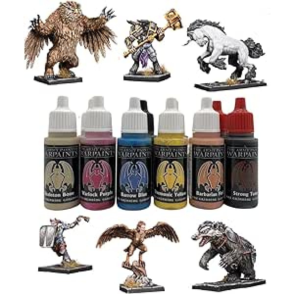 28 mm Dungeon Monstri and Beasts — Plus virkne fantāzijas krāsu, lai palīdzētu apgleznot radības — Harpija — Vienradzis – Mīnotaurs – Blēdis – Āpsis – Pūce