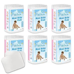 Destalya Baby Cotton Pads - Natural Disposable Washcloths for Sensitive Skin - Cotton Pads for Changing Nappies, Removing Make-up, Body Care (Maxi Cotton Pads 360)