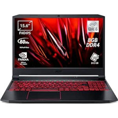 Acer Nitro 5 AN515-55-53PX Computer Gaming, Processore Intel Core i5-10300H, Ram 8 GB DDR4, 512 GB PCIe NVMe SSD, Display 15.6 Inch FHD IPS 60 Hz LED LCD, NVIDIA GeForce GTX 1650Ti 4 GB, Windows 10