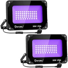 Onforu , 2 Pieces, 15 W, 60 W, UV LED Black Light, Spotlight,IP66, Waterproof