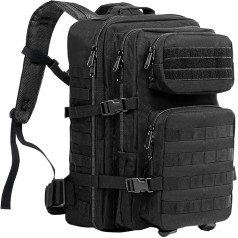 ProCase Military Tactical Backpack, Large Capacity, 3 Day Army Assault Pack, Bug Out Bag, Go Bag, Backpack for Hiking, Hunting, Trekking and Camping and Other Outdoor Activities, black, 42L