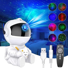 ‎Umikk Umikk Starry Sky astronautu projektors, astronautu zvaigžņu projektors ar miglāju, LED kosmosa nakts debess gaismas projektora lampa ar taimeri un tālvadības pulti, migla guļamistabai un griestu projektors