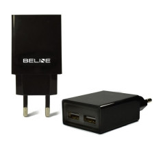 2xUSB 2a wall charger, black