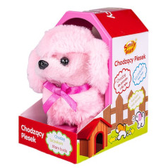 Interactive mascot, a pink poodle dog - barks and walks