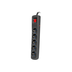 Bercy 400 surge protector strip 1.5m (5 sockets) black