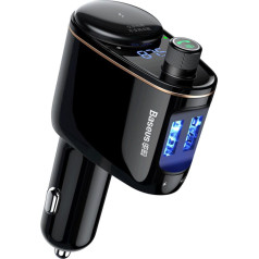 Baseus трансмиттер FM Locomotive S-06 Bluetooth MP3 автомобильное зарядное устройство черный