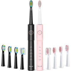 FairyWill Sonic toothbrushes with head set and case E11 (Black and pink)