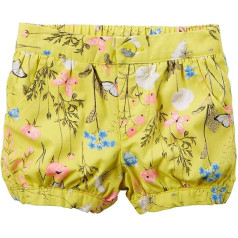 Carter's Baby Girls' Printed Poplin Shorts, Yellow, 3 Months