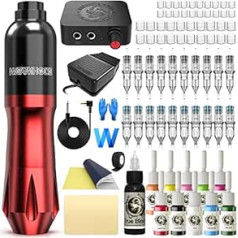 ‎Wormhole Tattoo Wormhole Tattoo Machine Set Tattoo Set Tattoo Pen 10 Cartridges Tattoo Needles Tattoo Pedal Power Supply Tattoo Accessories for Tattoo Artists