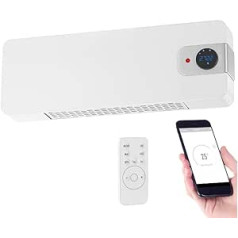 Sichler Haushaltsgeräte WLAN ventilatora sildītājs: WLAN keramikas sienas sildītāja ventilatora LED displejs, 2000 W, lietotne, Google un Alexa (Fan Heater App, WLAN keramikas ventilatora sildītājs, radiatora termostats)