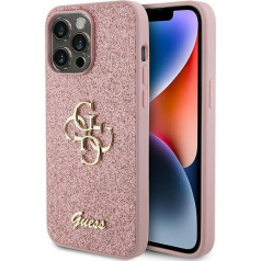 Guess Glitter Script Big 4G Back Case for Apple iPhone 15 Pro