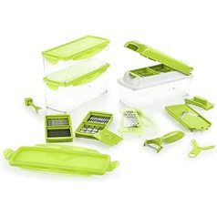 Genius Nicer Dicer Plus | 18 daļas | Sagriešana | Režģis | Žuljēns | Spirāles | Augļu un dārzeņu mandolīna | Kā redzams TV |