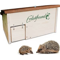 Erdenfreund® Hedgehog House ar žurku atloku, drošības slēdzeni un labirinta ieeju pret plēsējiem, Hedgehog Hotel, liela ziemas guļas un ligzdošanas vajadzībām (ežu māja, ziemas kvartāli un ligzdošanas māja,