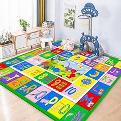beetoy bērnu paklājs, bērnu istabas paklājs, neslīdošs salokāms rotaļu paklājiņš, rāpojošs paklājiņš maziem bērniem, bērnu rotaļu paklājiņš grīdai, īpaši mīksts, īpaši biezs (0,6 cm), kokvilna