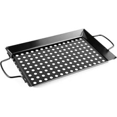 Waykea Grillkorb für Outdoor-Grill, Outdoor-Grillschale ar Griff, langlebiger Antihaft-BBQ-Gemüsekorb ar Löchern für Gemüse, Fisch, Garnelen, Camping-Grillzubehör, 30,5 x 20,3 cm