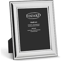 EDZARD Sunset Picture Frame for Photo 15 x 20 cm Elegant Silver-Plated Tarnish-Resistant with Velvet Backing Includes 2 Hangers Photo Frame for Standing and Hanging