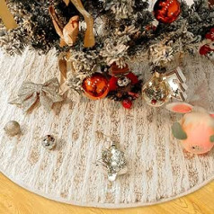 90 cm Sniegbalta Ziemassvētku eglīšu sega Plīša mākslīgās kažokādas Ziemassvētku eglītes svārki Ziemassvētku rotājumiem (zelts)