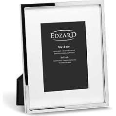 EDZARD Rivoli Picture Frame with Mount for Photo 13 x 18 cm Elegant Silver-Plated Tarnish-Resistant with Velvet Backing Includes 2 Hangers Photo Frame for Standing and Hanging