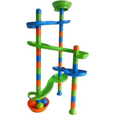 alldoro 61100 Big Ball Track Marble Run XXL Marble Run with 46 Pieces, Roller Track with 4 Large Balls, Jumbo Track Elements in Carry Bag, Motor Skills and Construction Toy for Children from 2 Years