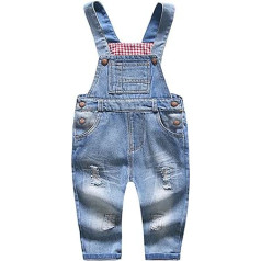 KIDSCOOL SPACE Baby & Little Boys/Girls Blue Denim Dungarees Jeans Trousers