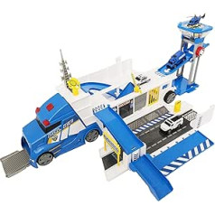 Teamsterz Police Toy - Emergency City Police Station with 5 Cars - Police Station Children's Vehicle with Realistic Lights and Sounds - Children's Toy Figures and Vehicles from 3 Years