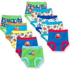 Sesame Street unisex baby Sesame Boys Potty Pant Multipaks un Toddler Training Apakšveļa, Sesame Tb 10pk, 18 US