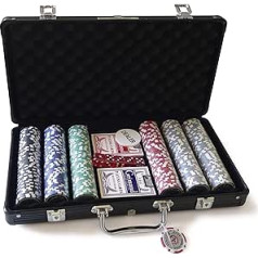 France Cartes 130005271 Mallette Poker Premium Grimaud - 300 Jetons un 2 Jeux de Cartes