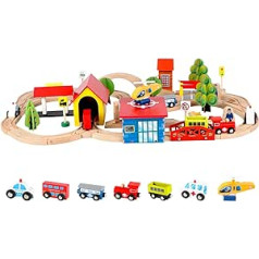 Wondertoys Pack of 69 train rails, toy construction toys for boys and girls