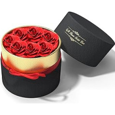 Exporee Pack of 7 Eternal Rose Handmade Preserved Rose Gift Box Never Withered Roses Eternal Flower for Lovers Gift for Her on Valentine's Day Mother's Day Birthday or Christmas