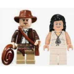 LEGO Indiana Džounsa un Merionas Reivenvudas minifigūras