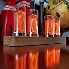 LED Nixie pulkstenis, digitālais cauruļu pulkstenis, Nixie cauruļu pulkstenis, vairāki kalendāri, pielāgots fotoattēlu displejs, 20 režīmi, C tipa USB mīļotājiem, draugs, Ziemassvētki, dzimšanas diena (C)