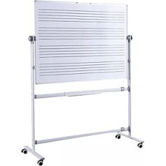 Großes Mobiles tāfele Musikpersonal Trockenlöschbrette 48x36 Zoll Doppelseitiges Magnetisches Whiteboard Auf Rädern Für Zuhause,Büro, Klassenzimmer, Schule