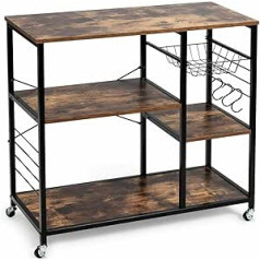 DELURA BebLP Rolling Industrial Kitchen Baker's Rack Kitchen Island Utility Storage Shelf Sorks Küchenwagen Rollwagen Wagen mit Rädern Rollbarer Aufbewahrungswagen Küchenwagen auf Rädern Küchenmöbel