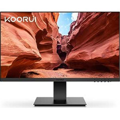 KOORUI 24 collu monitors Full HD, 75 Hz, 5 ms, acu komforts, sRGB 99% krāsu diapazons, (1920 x 1080, HDMI, VGA, noliecams, VESA 75 x 75) melns