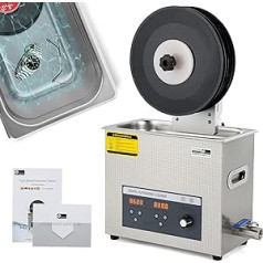 Digitale Schallplatten Reinigungsmaschine/6L Ultraschallreiniger aus Edelstahl/40000Hz 70-180W Leistung Einstellbar/0-30 Min Zeitschaltuhr&Temperaturregelung/Automatische Drehung mit Hebebühne