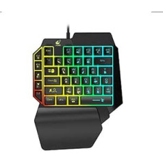 Shot Case Mini spēļu tastatūra USB datoram Samsung Pad LED Pubg apgaismota QWERTY melna