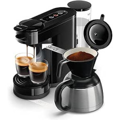 Philips Domestic Appliances Senseo Switch Pad and Filter Coffee Maker, 2-in-1 Brewing Technology, 1 litre Water Container, 7 Cups in One Cycle, Piano Lacquer Black (HD6592/64)