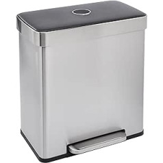 Amazon Basics 60 Litre Rectangular Recycling Bin with 2 Compartments