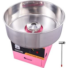 VEVOR Electric Cotton Candy Machine 1000 W, Commercial Cotton Candy Maker with Stainless Steel Bowl, Sugar Scoop and Drawer, Perfect for Home, Children's Birthday, Family Party, Pink