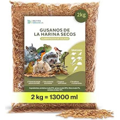 Mehlwürmer 2 kg – Dehydrierte Mehlwürmer 5L – ausgestopfte Vogelwürmer – 100% natürlich