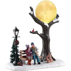 Lemax 84359 - Christmas Moon - Weihnachten unterm Vollmond - NEU 2018 - Vail Village Table Pieces - Beleuchtetes LED Polyresin Tischstück - Dekoration/Weihnachtsdeko - Weihnachtswelt/Weihnachtsdorf