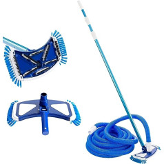 Arebos Pool Brush | Pool Cleaner | Floor Cleaner | Suction Brush | Telescopic Rod | Pool Vacuum Cleaner with Hose | Suction for Pool Floor | Manual Pool Vacuum Cleaner