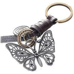 Akopiuto Butterfly kulons ādas atslēgu piekariņš meitenei auto atslēgu piekariņš dāmu soma rokassomiņa maku vīriešu dāvana